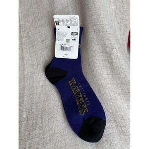 Baltimore Ravens NFL FBF Originals Crew Socks Purple Gold Large NWT 501 Plum